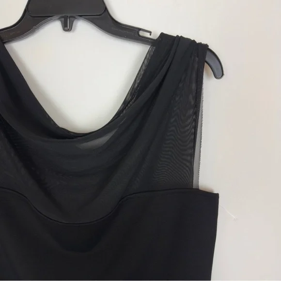 Marcella NYC Cabrini Top European Ponte & Mesh Drape Top Medium - Picture 13 of 16